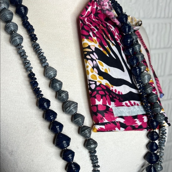 Moonday Collection Blue and Gray Beaded Necklace - Picture 2 of 2